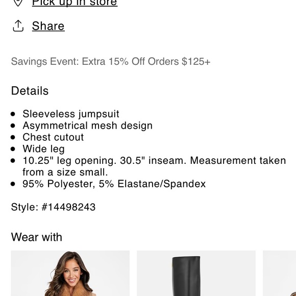 Guess Factory Baha Jumpsuit black NWT sizes L & XL - Picture 5 of 5